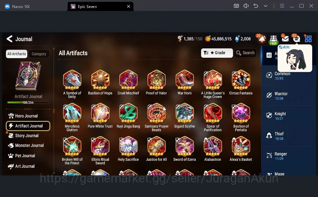 Epic Seven Accounts Mid-Tier Asia Unverif| 12ML (Har Setti, STenebria, SS Vivian, LHCermia, CLilias, etc) Holiday 8