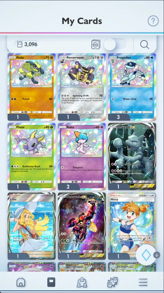 Pokémon TCG Pocket Accounts EN |3k+ Card| 80+ EX| 3 Crown(Solgaleo,Nihilego,Ee image 2