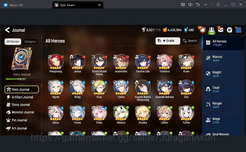 Epic Seven Accounts Mid-Tier Asia Unverif| 12ML (Har Setti, Abyssal Yufine, BHwayoung, Op Sigret, etc) Aram,Aramintha,etc 9