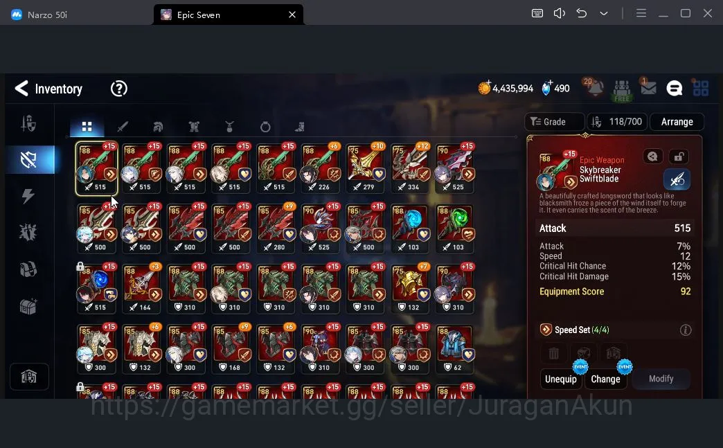 Epic Seven Accounts Mid-Tier Asia Unverif| 12ML (Har Setti, Abyssal Yufine, BHwayoung, Op Sigret, etc) Aram,Aramintha,etc 10