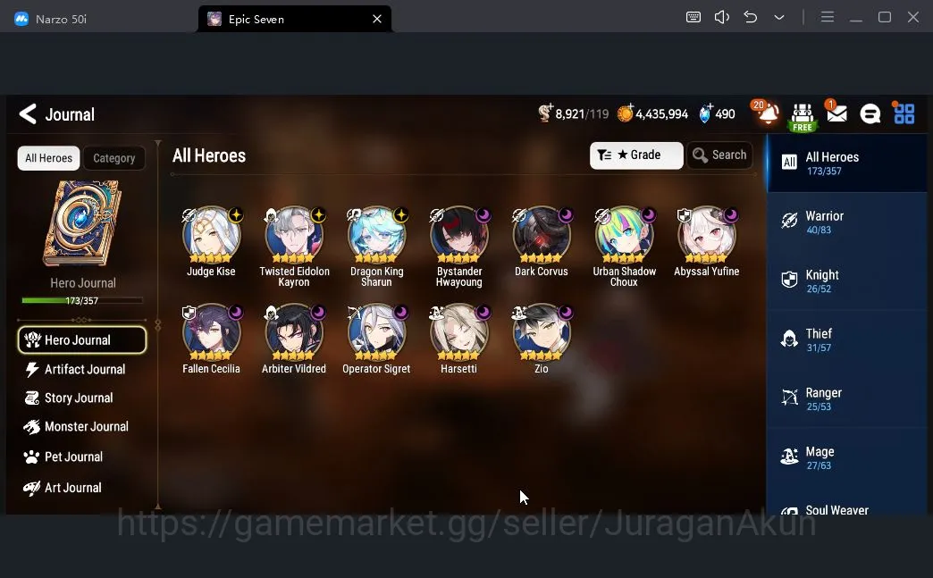 Epic Seven Accounts Mid-Tier Asia Unverif| 12ML (Har Setti, Abyssal Yufine, BHwayoung, Op Sigret, etc) Aram,Aramintha,etc 4