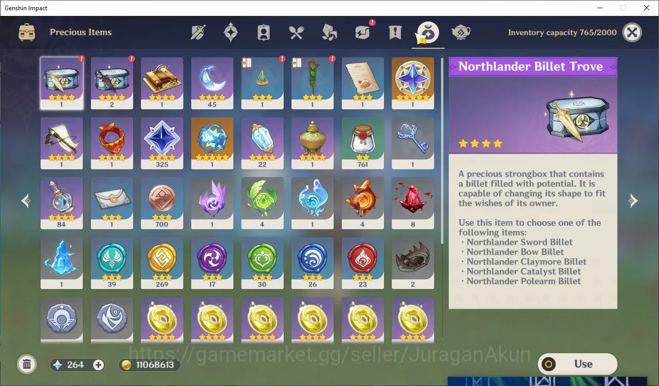 Genshin Impact Accounts End Game ASIA| AR58|14 Limited+5 (5Star's Weapon) |Yelan+Sign,Arlecchino+Sign,Xilonen,Baizhu,Etc|MC 4