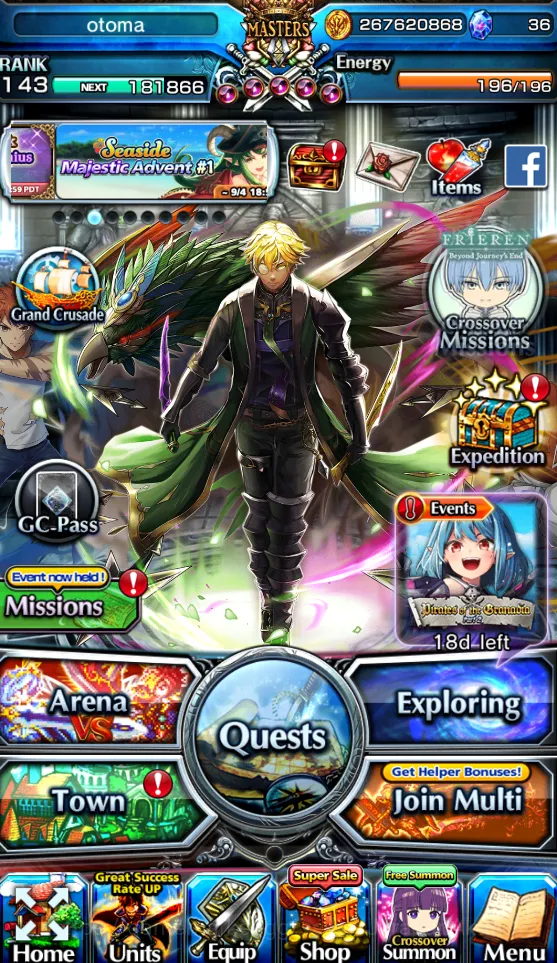Grand Summoners Mid-Game [GLOBAL]Rank 143|25 Ascend (Shirou+TW,WHF+TW,Beta+ image 1