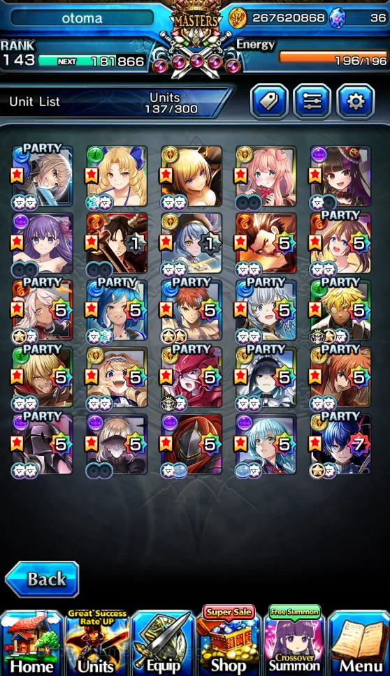 Grand Summoners Accounts Mid-Game [GLOBAL]Rank 143|25 Ascend 2