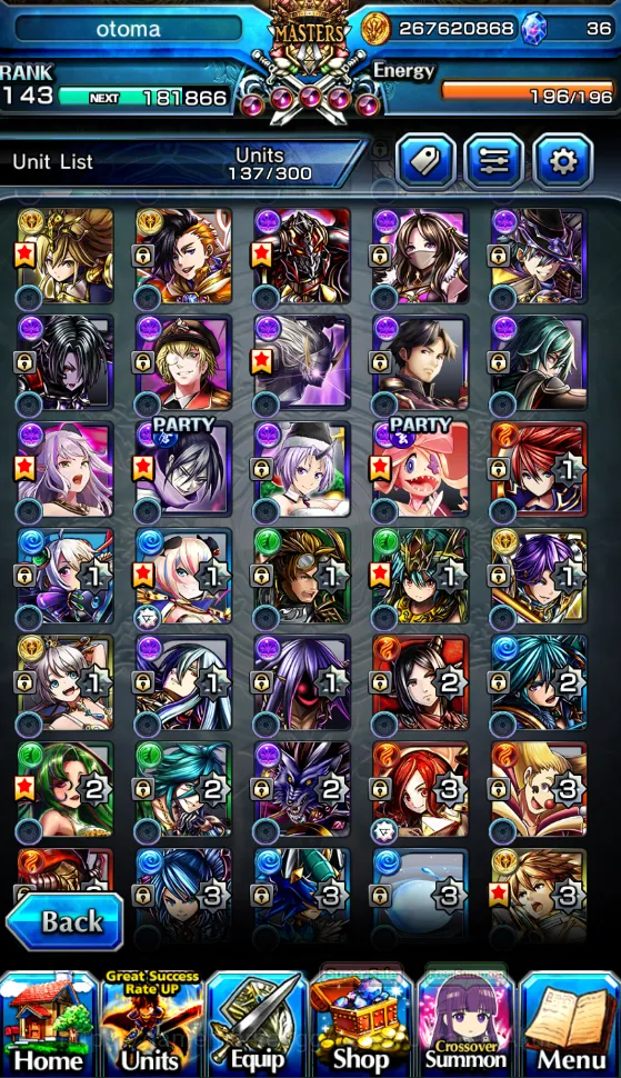 Grand Summoners Accounts Mid-Game [GLOBAL]Rank 143|25 Ascend 4
