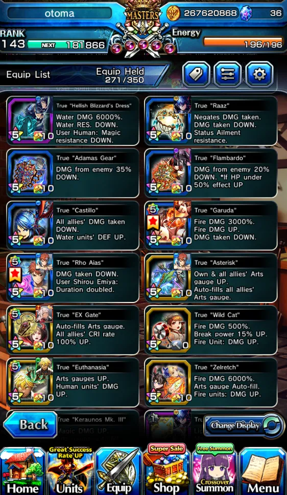 Grand Summoners Accounts Mid-Game [GLOBAL]Rank 143|25 Ascend 6