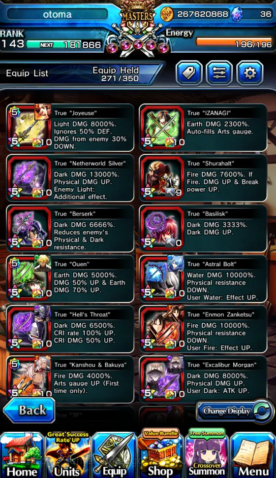 Grand Summoners Accounts Mid-Game [GLOBAL]Rank 143|25 Ascend 7