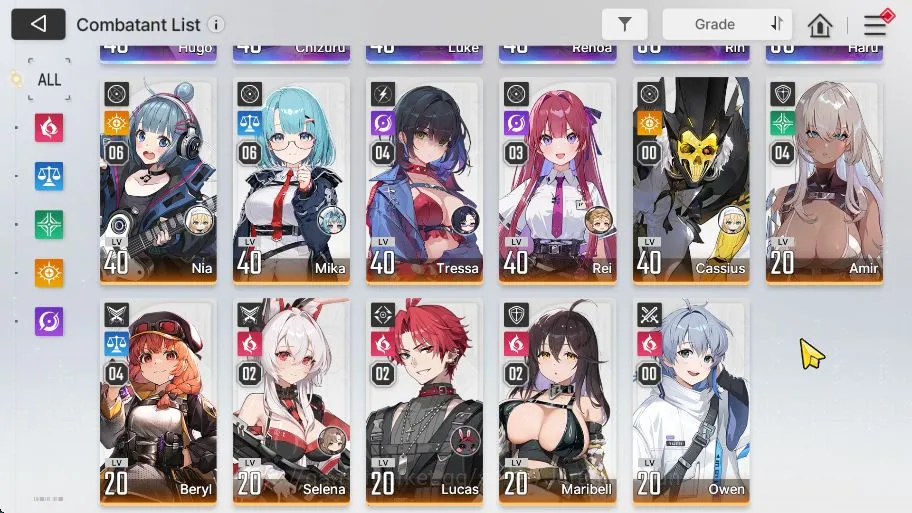 Chaos Zero Nightmare Accounts Global Lv 40|6 SSR (ChizuruM1+Sign,Rin+Sign,HugoM1,Haru,Luke,Renoa)+11 SR(MikaM6,NiaM6,Etc)+17 4