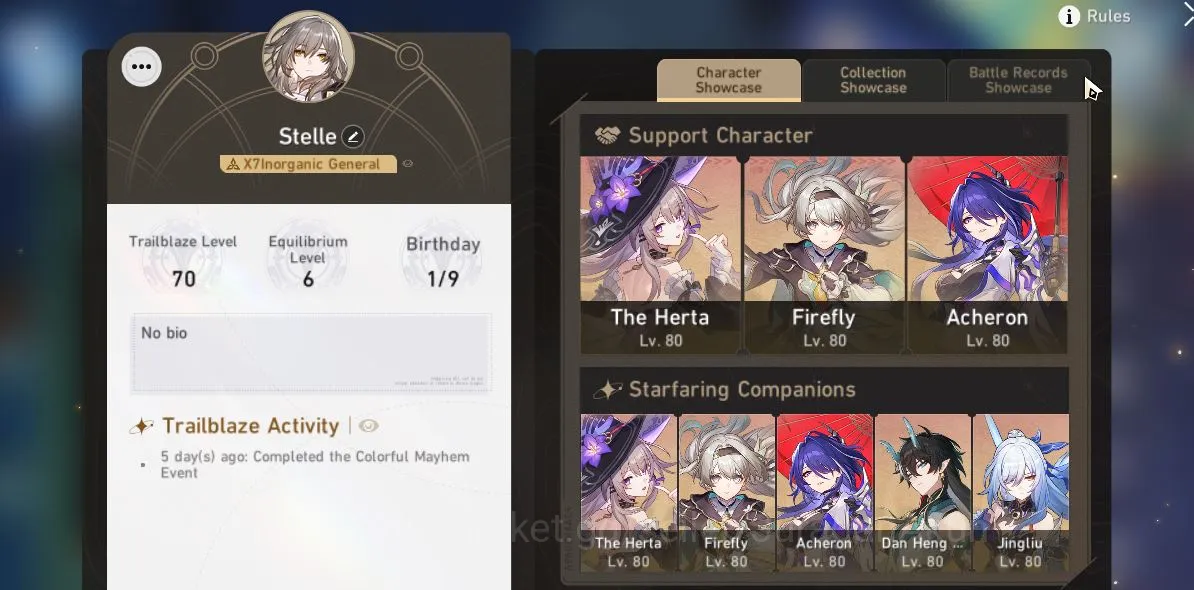 Honkai Star Rail Accounts End Game ASIA|TL 70|17 Limited|[Phainon+Sign,Firefly+Sign,Acheron+Sign,ETC]|1K SJ|Ampherous|MC 2