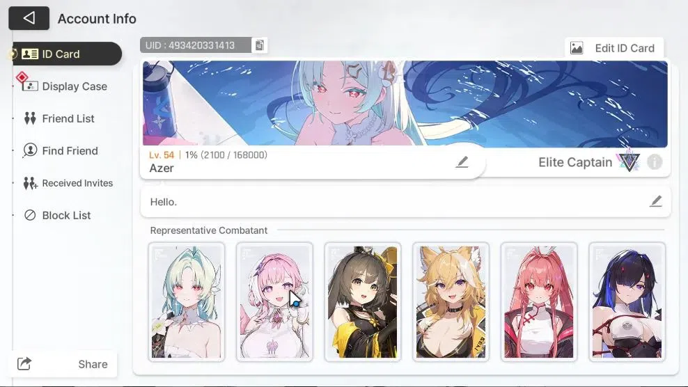 Chaos Zero Nightmare Accounts GLOBAL|Lv 54|13,5K Crstal|10 2