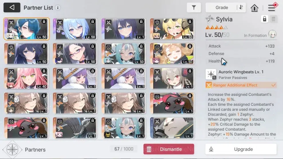 Chaos Zero Nightmare Accounts GLOBAL|Lv 54|13,5K Crstal|10 8