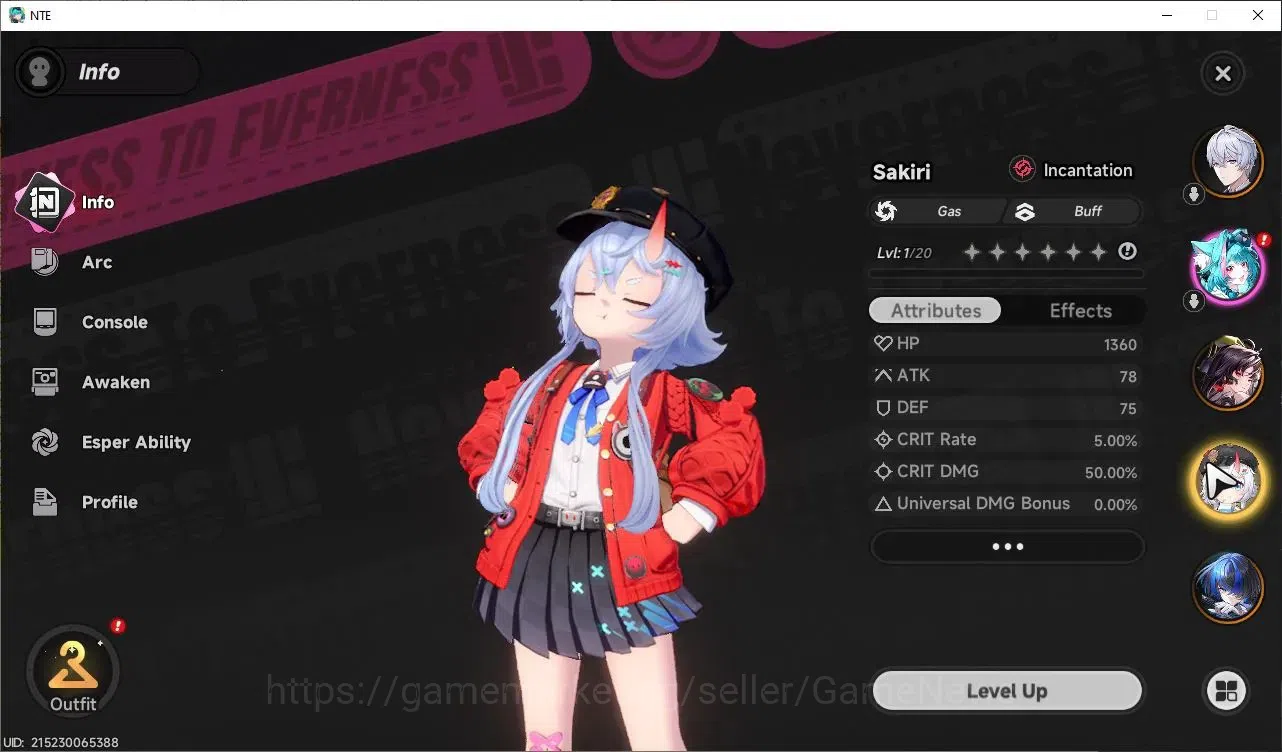 Neverness to Everness Accounts GLOBAL Europe |HL 3 | 4 S-Class [Hotori,Sakiri,Daffodill,Jiuyuan] |5 SR [Haniel,Aurelia,Skia 2