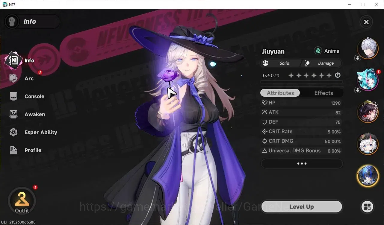 Neverness to Everness Accounts GLOBAL Europe |HL 3 | 4 S-Class [Hotori,Sakiri,Daffodill,Jiuyuan] |5 SR [Haniel,Aurelia,Skia 4
