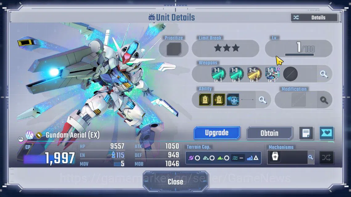SD Gundam G Generation ETERNAL Accounts [Global] 173K DM | 6 UR | Big-Rang, Exia LB 1, Aerial, Narrative A-Pack, Le Cygne 10