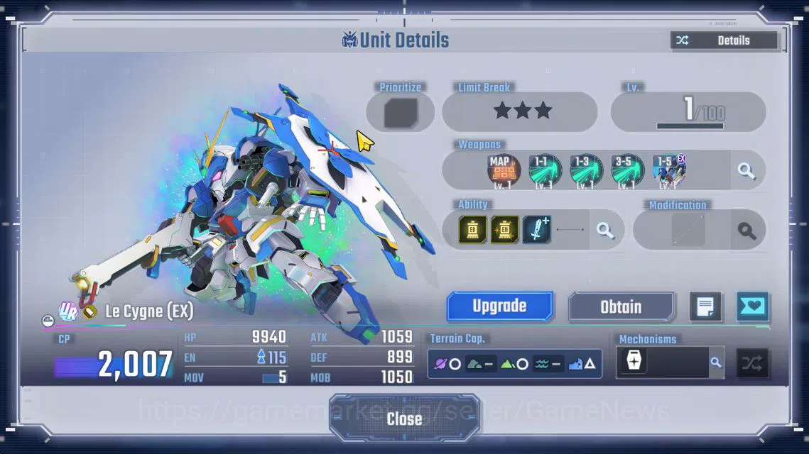 SD Gundam G Generation ETERNAL Accounts [Global] 173K DM | 6 UR | Big-Rang, Exia LB 1, Aerial, Narrative A-Pack, Le Cygne 7