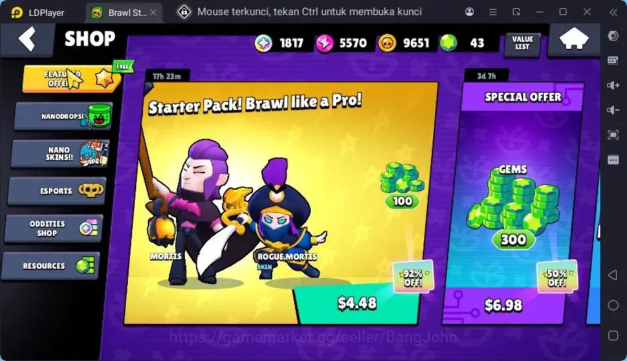 Brawl Stars Accounts Trophy 760|13 Brawler|3 Mythic(Tara,Otis,Tickoyaki),3 Epic,1 S Rare Skins|1817 Bling | ProtectOff 10