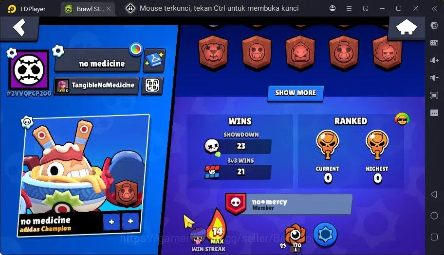 Brawl Stars Accounts Trophy 760|13 Brawler|3 Mythic(Tara,Otis,Tickoyaki),3 Epic,1 S Rare Skins|1817 Bling | ProtectOff 2