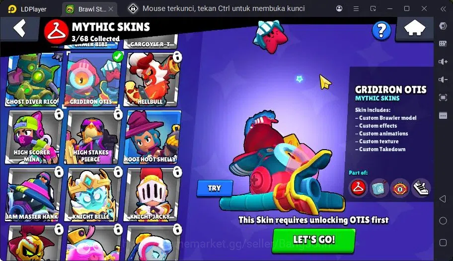 Brawl Stars Accounts Trophy 760|13 Brawler|3 Mythic(Tara,Otis,Tickoyaki),3 Epic,1 S Rare Skins|1817 Bling | ProtectOff 6