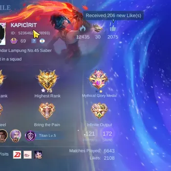 Mobile Legends: Bang Bang Accounts Others Hero 121|Skin 172|Karina KOF,Alucard LBorn,[Saber,Layla,Cyclops]SABER,Masha