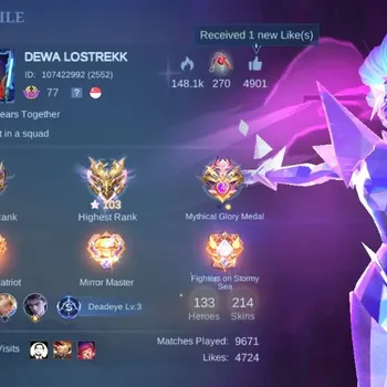 Mobile Legends: Bang Bang Accounts Others Hero133|Skin214|Expert|HighImmo103|STUN Selena|KOF Karina|Tformer Roger|CC
