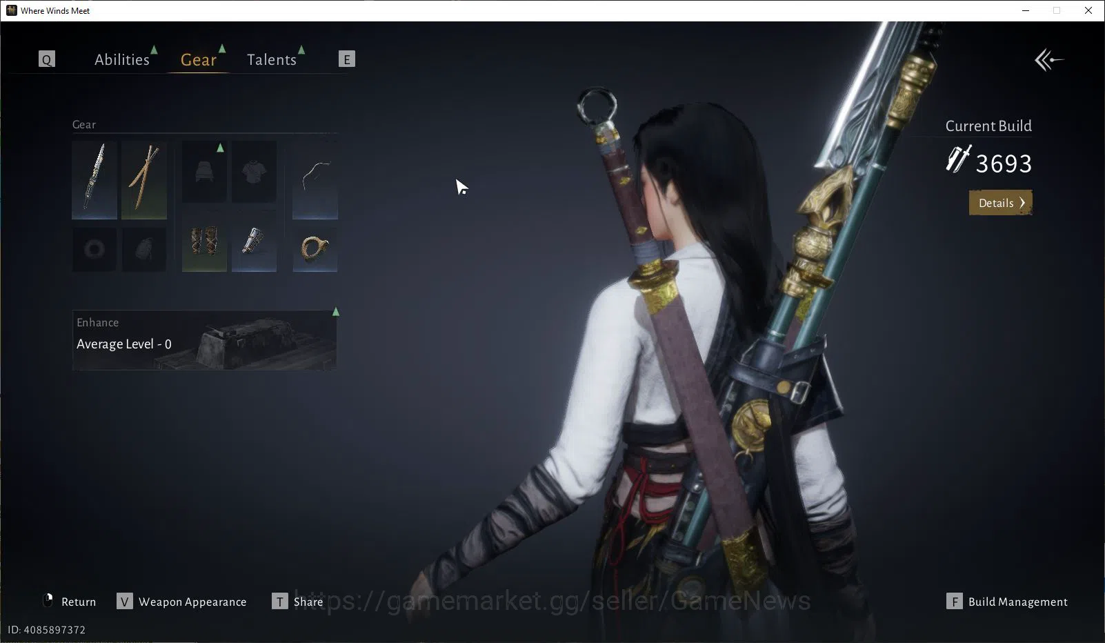 Where Winds Meet Accounts GLOBAL|Lv 7| Starter |GS 3693|1 Harmonic Core Infernal Twinblades + Stormbreaker Spear|Low 7