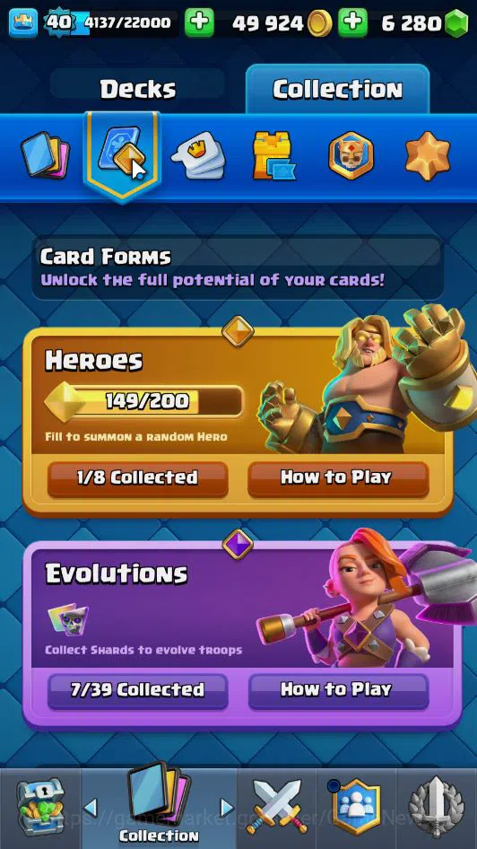 Clash Royale Accounts Midgame Lv 40|Trophy 7581|KTL 13|Limited Skin|Card 119| 1 Hero 7 EVO 6 Champ 22 Legendary 33 Epic 29 6