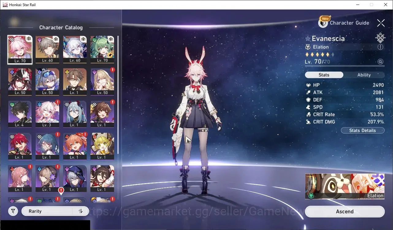 Honkai Star Rail Accounts Others Asia|TL 51| [Evanescia Elation Team] |5 Limited|Avanescia,Huohuo,YaoGuang,Sparkle, Etc|Male 4