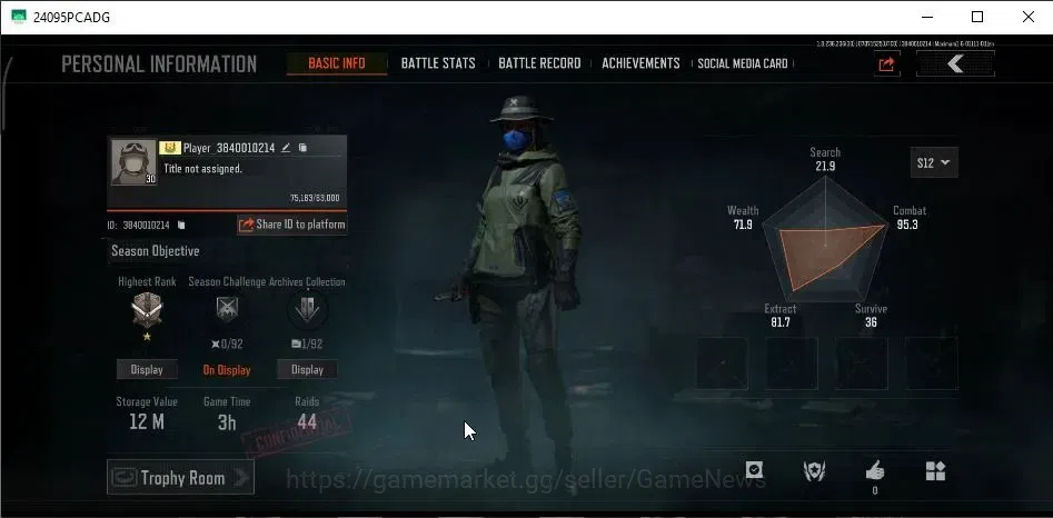 Arena Breakout Accounts High Value MOBILE|Lvl 30|SV 12M|CV 10,6M|FJ MP5|GM AK-12,Forest MP5,VS M24,Abomi. Vector9|CN On|1 2