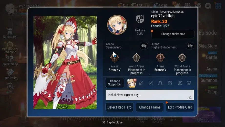 Epic Seven Accounts Global Unverif|New Era|4 ML(LOTScales,Abysal Yufin image 2