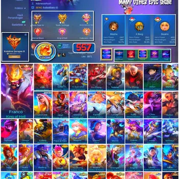 Mobile Legends: Bang Bang Collector #3454 557 Skins | Multi Legends | Exorcist Yu Zhon image 1