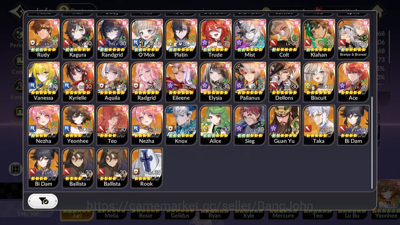 Seven Knights Re:Birth Accounts Global|4EX7(JuriTC3,MeliaTC1,Rosie,Gelidus)30TC6(S image 2
