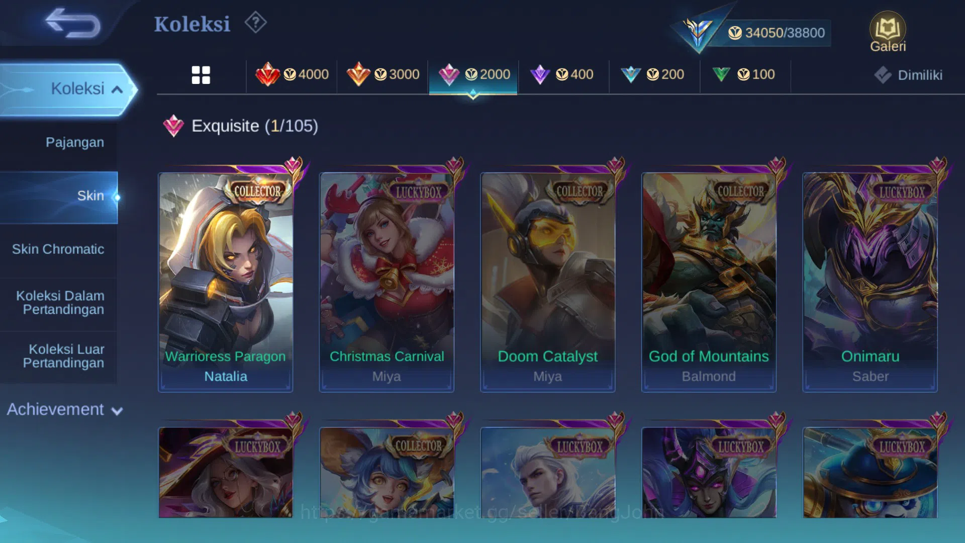 Mobile Legends: Bang Bang Accounts Hero 112 | Skin 171 |CC Natalia|P.ACE Fanny|Sponge image 13