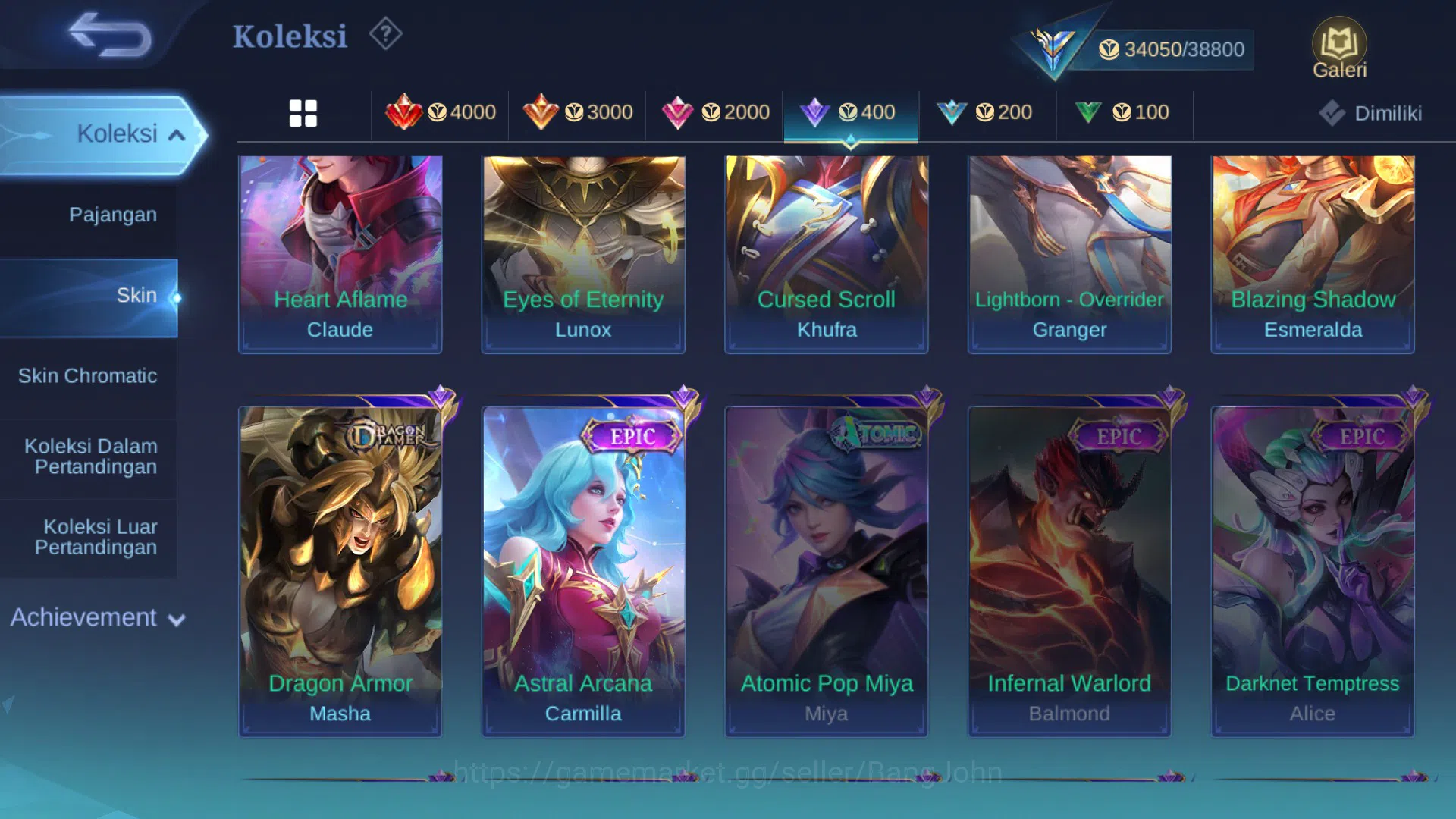 Mobile Legends: Bang Bang Accounts Hero 112 | Skin 171 |CC Natalia|P.ACE Fanny|Sponge image 16