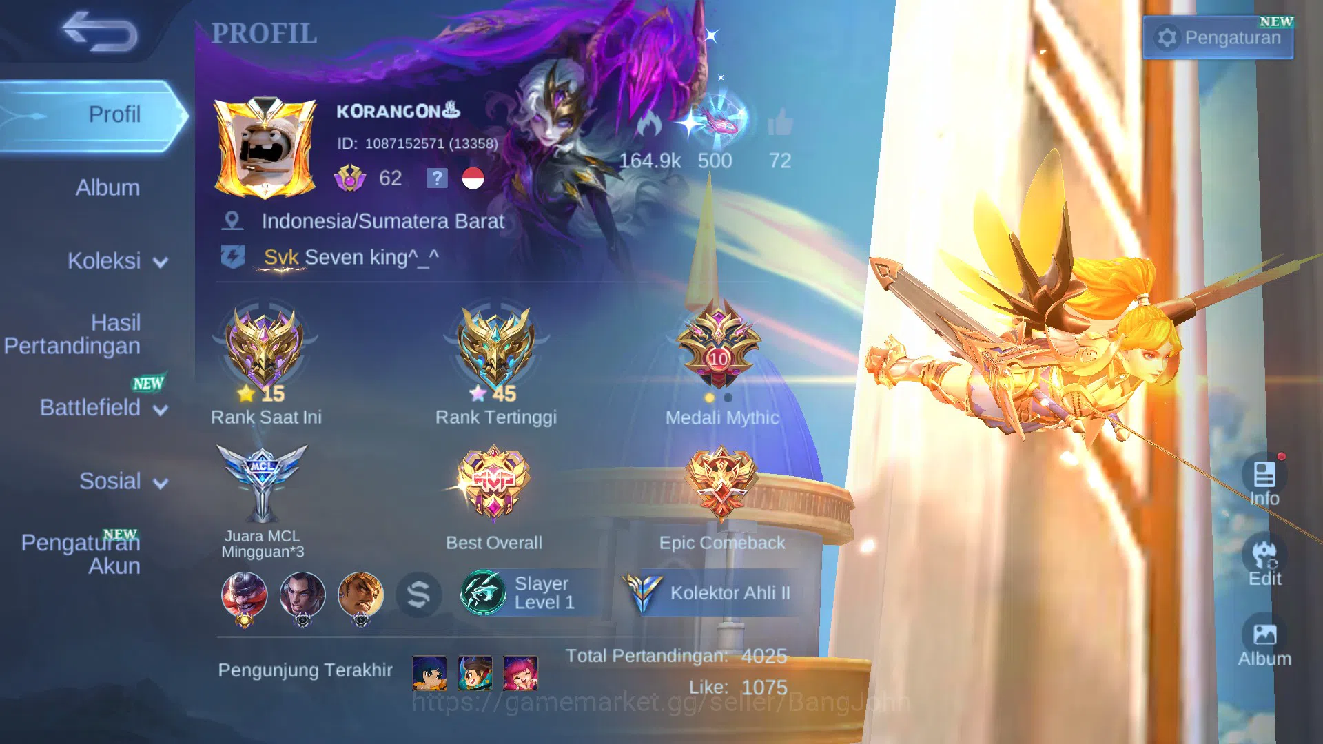Mobile Legends: Bang Bang Accounts Hero 112 | Skin 171 |CC Natalia|P.ACE Fanny|Sponge image 2