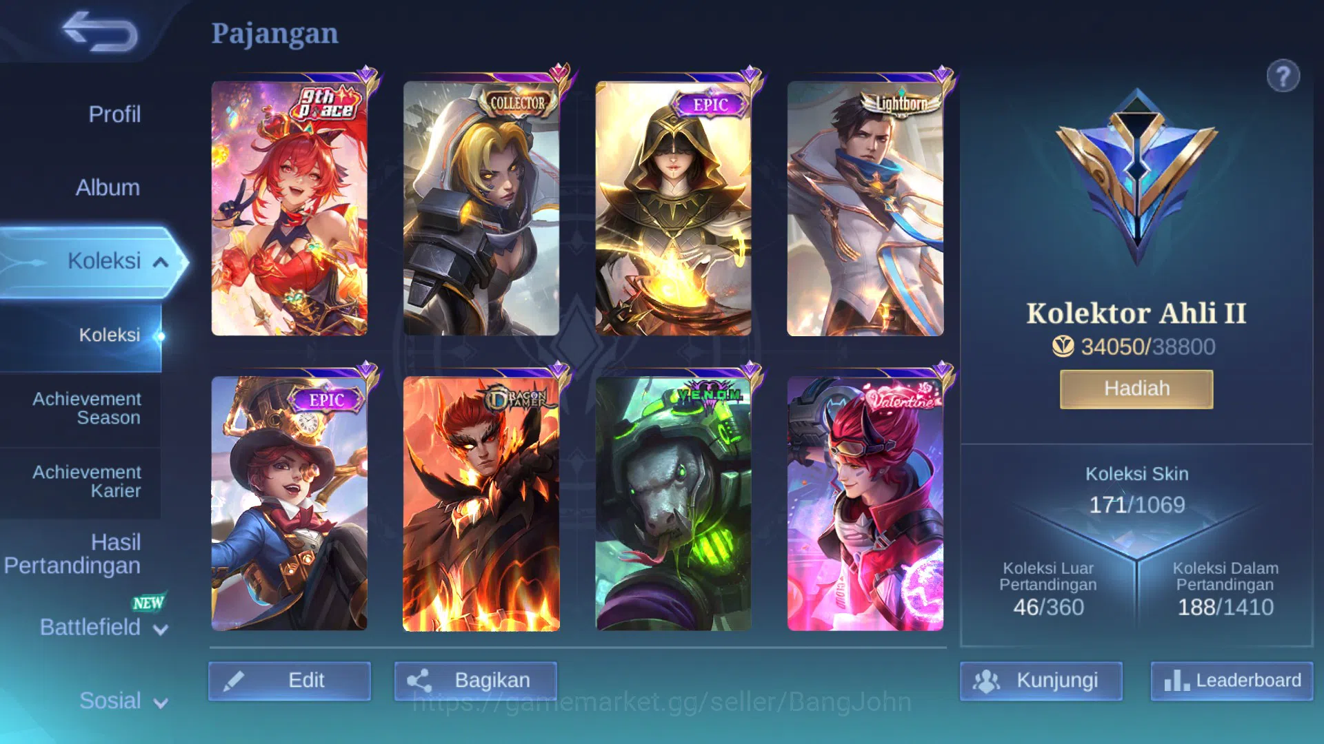 Mobile Legends: Bang Bang Accounts Hero 112 | Skin 171 |CC Natalia|P.ACE Fanny|Sponge image 3