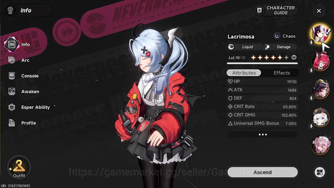 Neverness to Everness Accounts GLOBAL SEA|HL 47|TL 30|7 SSR 3 Limit[Lacrimosa,Hot image 2