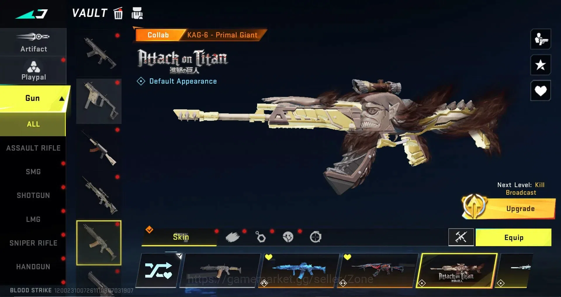 Blood Strike Accounts High-End ASIA|3 AOT|1 ETERNAL: M4A1 Blight's Embrace|8 ULTRA GUNS|3 LIMITED GUNS|10 LEGENDARY 13