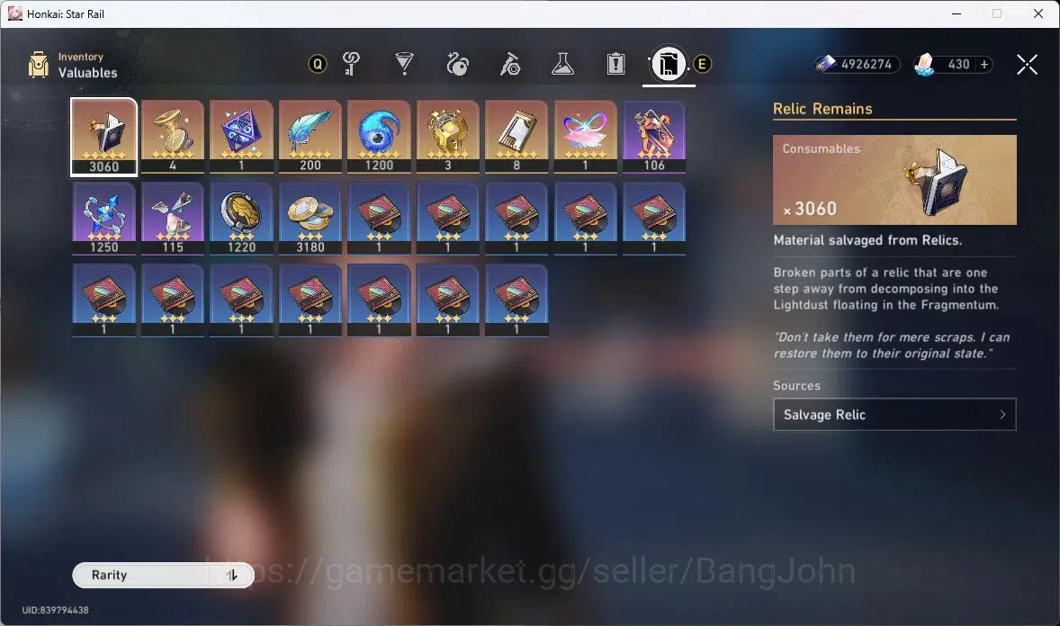 Honkai Star Rail Accounts Others ASIA | TL 60 | 8 LIMIT | THE HERTA | DAN HENG | CASTORICE | SPARKLE | FU XUAN |SPEC PASS 0 3