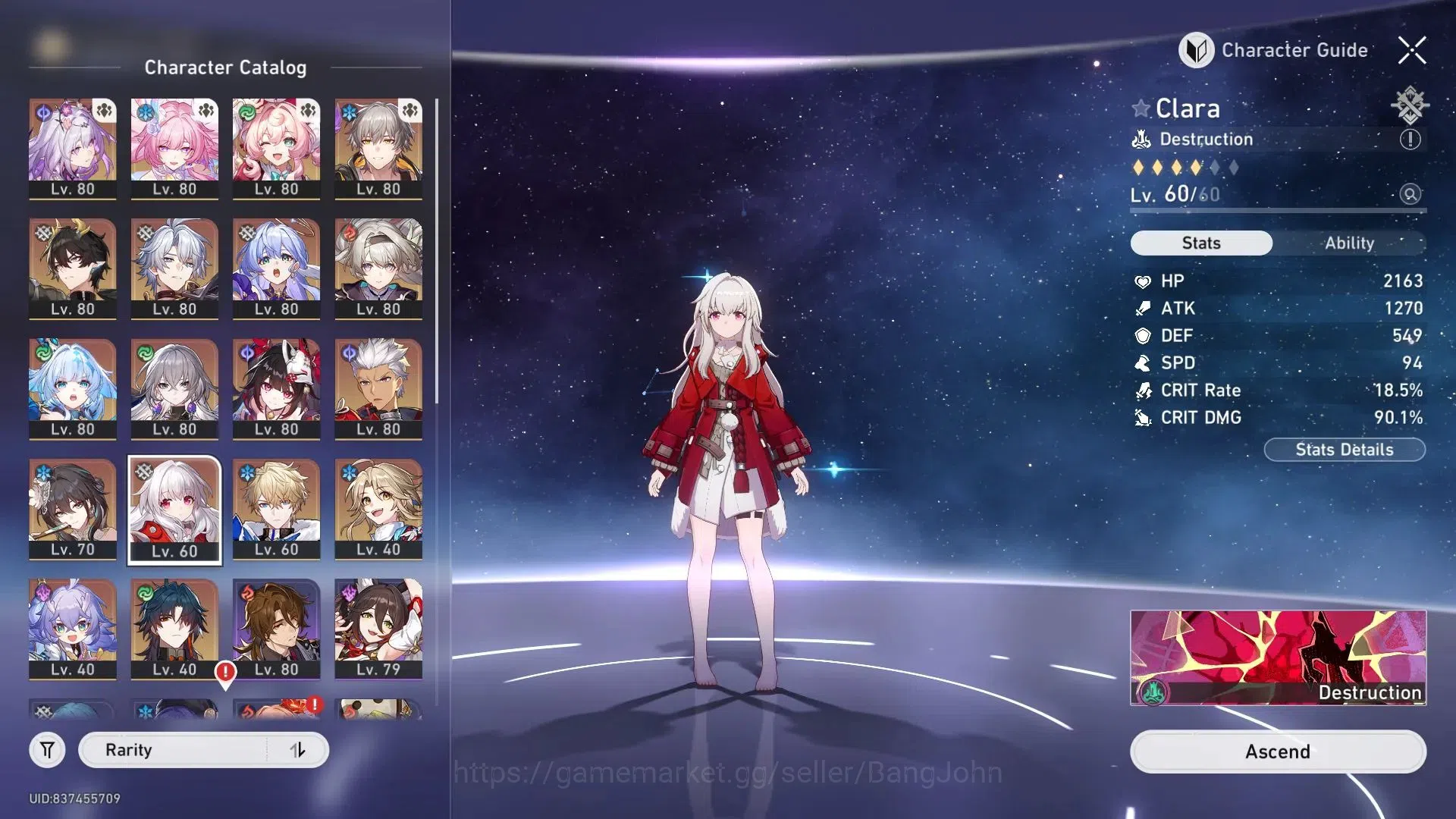 Honkai Star Rail Accounts End Game ASIA| TL70 Max|11 Lim|Castorice L80 (208% CDmg)|Firefly L80|Grand Finale VI Cleared 17
