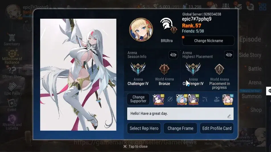Epic Seven Accounts GLOBAL Unverif|9 ML(Arbiter Vildred,NM Luna,LH Cer image 2