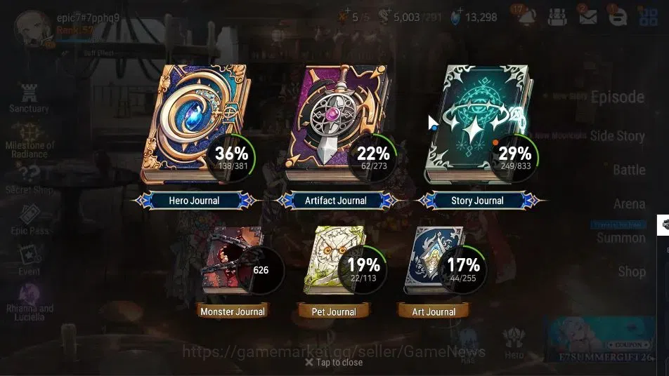 Epic Seven Accounts GLOBAL Unverif|9 ML(Arbiter Vildred,NM Luna,LH Cer image 3