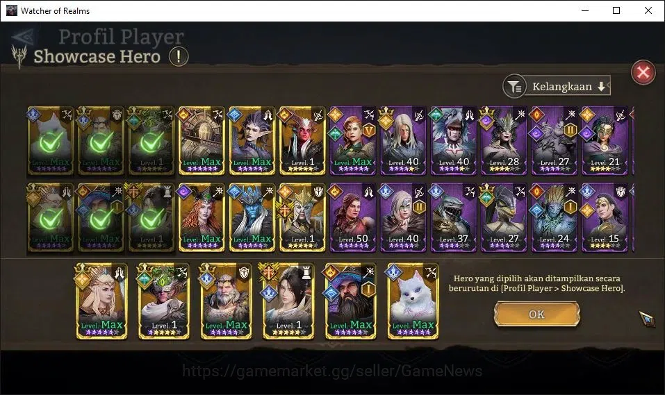 Watcher of Realms Accounts GLOBAL 60x|Lv 38|819K Power|3 Lord[Iovar,Laya,King image 7