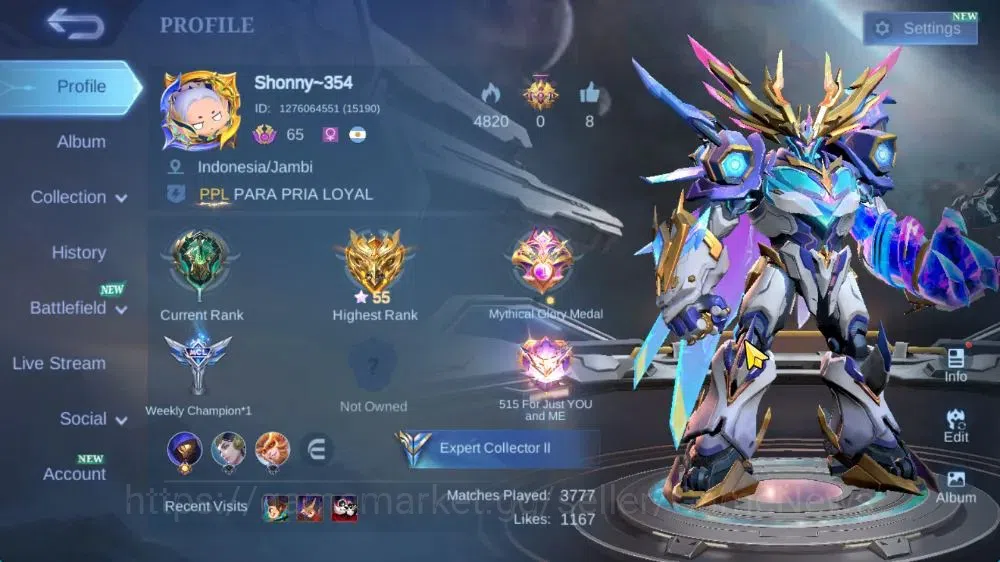Mobile Legends: Bang Bang Accounts Hero 107|Skin 171|High Glory 55|CC Nata,Lbox Karri image 2