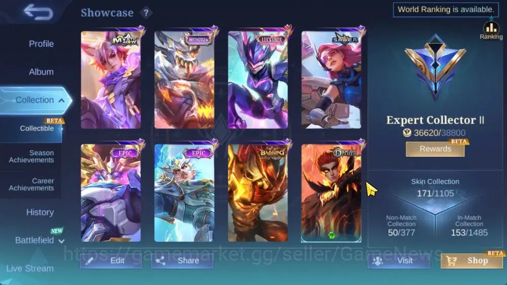 Mobile Legends: Bang Bang Accounts Hero 107|Skin 171|High Glory 55|CC Nata,Lbox Karri image 3