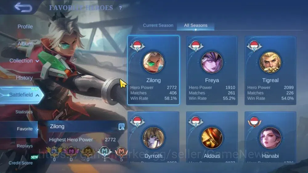 Mobile Legends: Bang Bang Accounts Hero 107|Skin 171|High Glory 55|CC Nata,Lbox Karri image 5