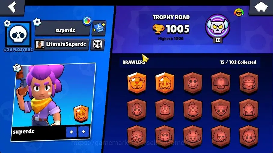 Brawl Stars Accounts 1005 Trophy |15 Brawlers 2 Max Lv (Shelly,Buster)| image 13