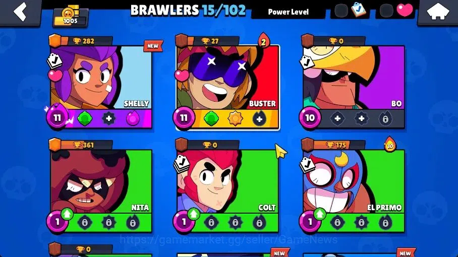Brawl Stars Accounts 1005 Trophy |15 Brawlers 2 Max Lv (Shelly,Buster)| image 5