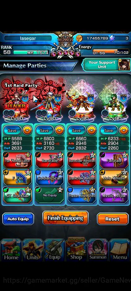 Grand Summoners Accounts Global|Rank 58|3 Ascend+1 TW| KyokoTW, Roy, Selia image 10