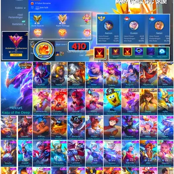 Mobile Legends: Bang Bang Accounts #4489 410 Skins | Floryn Fluffy Dream (SANRIO) | Karina Leona (KOF) | Roger Grimlock