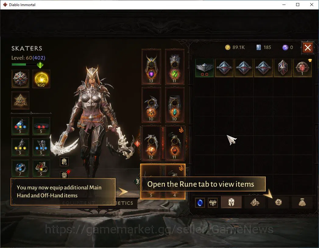 Diablo Immortal Accounts SA - Malah|Lv60(402)|Demon Hunter|30k CR|Reso 450| image 5